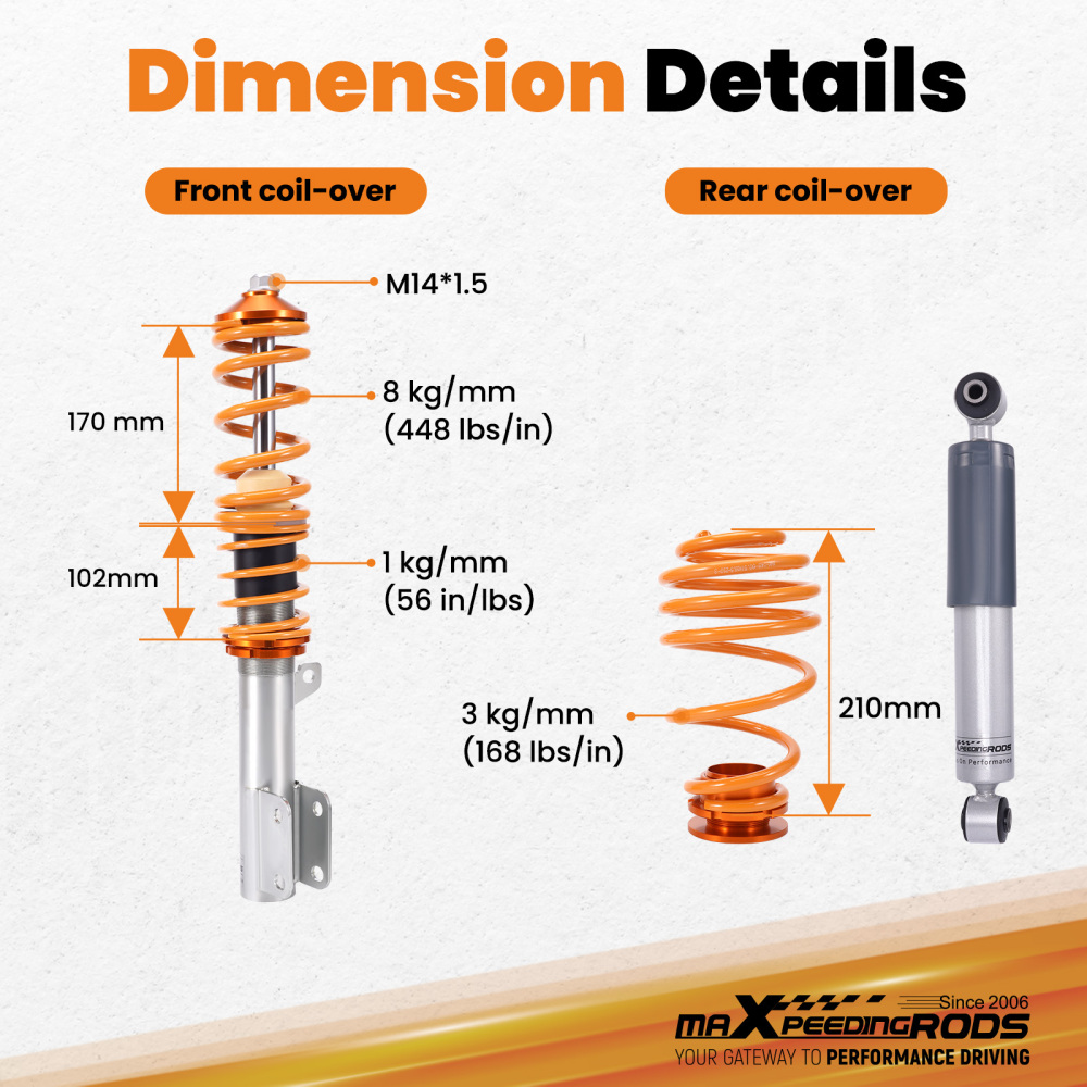 Coilover Suspension Kit compatible for Vauxhall Astra G MK4 All Inc Coupe Estate GSI SPK