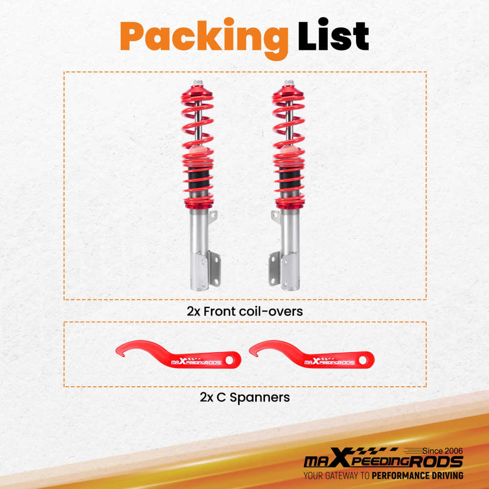 Front Coilovers compatible for Vauxhall Astra Mk4 Astra G 1998-04 Zafira A Shock Springs