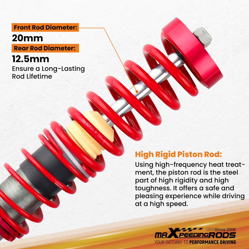 Amortisseurs Combinés Filetés compatible pour Peugeot 206 1998-2012 1.1 1.4 2.0 16V