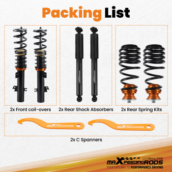 Coilover Kit compatible for Peugeot 207 Hatch 2006-2014 1.4, 1.6 PetrolDiesel