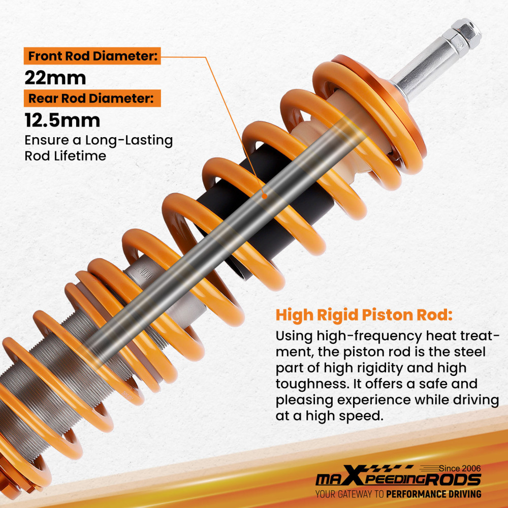 Compatible for VW POLO 6N2 Coilover Suspension Lowering Kit Spring Struts 2000