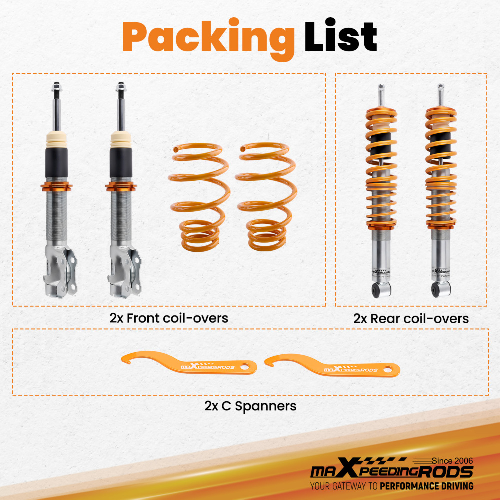 Compatible for VW Volkswagen Polo Mk3 6N2 1999 2000 2001 Coilovers Suspension Lowering Kit