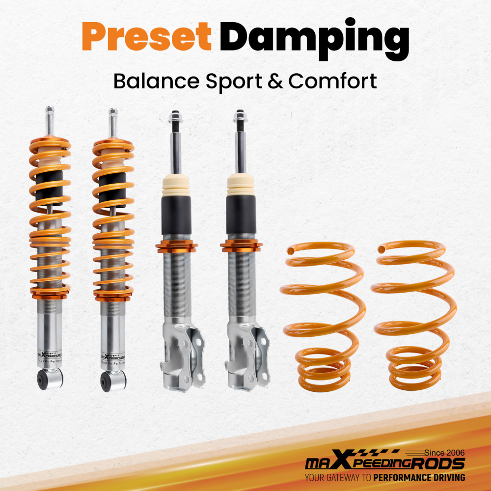 Kit suspension combine filete compatible pour vw polo 6n2 compatible pour seat ibiza 6k2 amortisseur 99-02kit d'abaissement