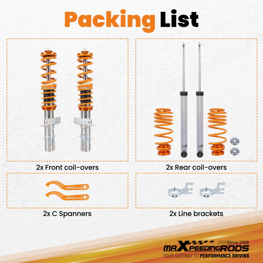 Coilover Coilovers compatible for VW Polo Mk5 6R 6C compatible for Seat Ibiza 6P8 6J8 Coil Shock Absorber