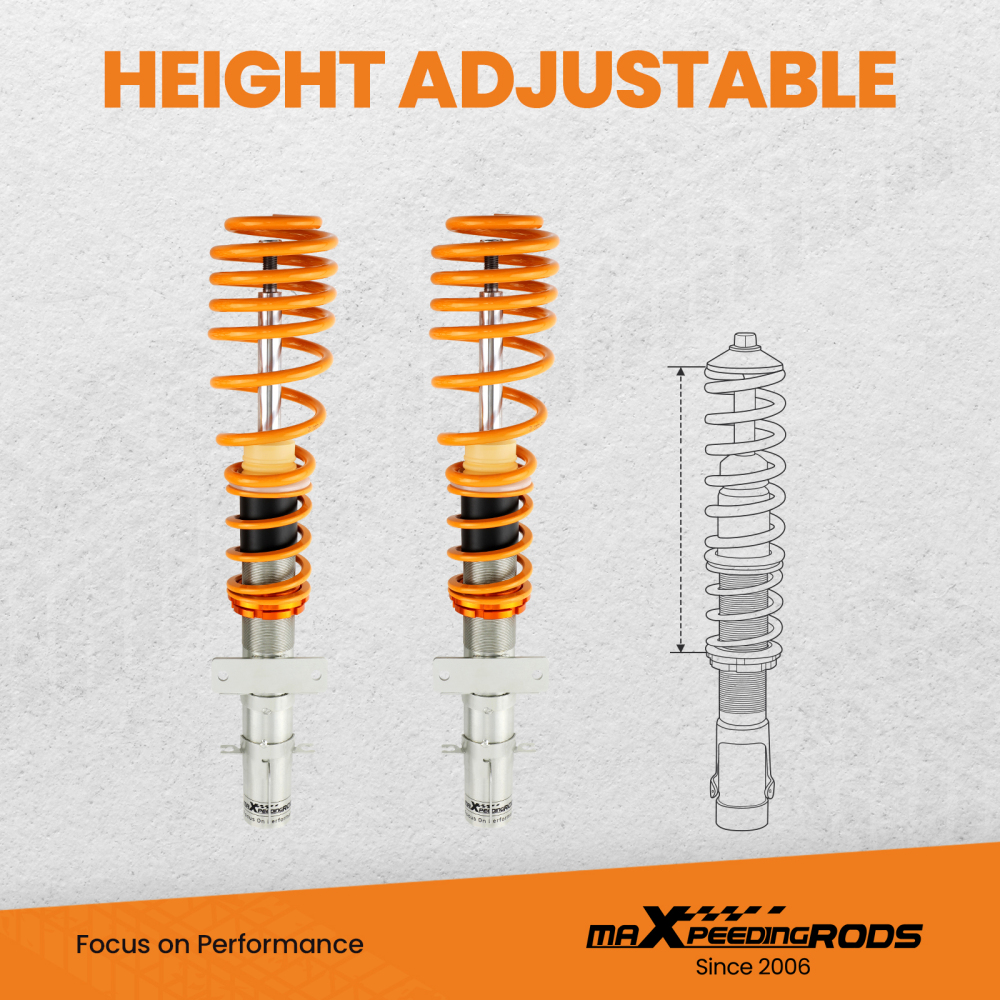 Coil Spring Coilovers Kit compatible for VW POLO MK4 (9N_) 10/2001-10/2014 hatchback lowering kit