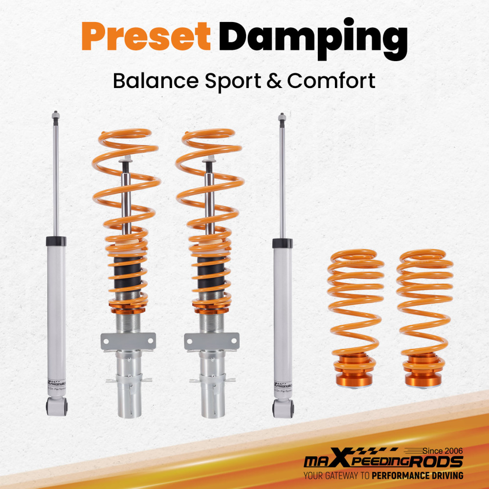Suspension compatible for Volkswagen Polo MK4 9N /Compatible for SKODA FABIA MK1 Coilovers Absorber Shock Lowering Kit