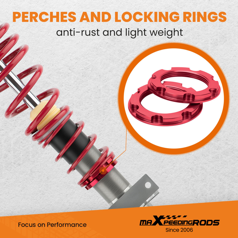 Coil Spring Suspension Absorber Coilovers Kit compatible for VW POLO MK4 (9N_) 10/2001-10/2014 hatchback lowering kit
