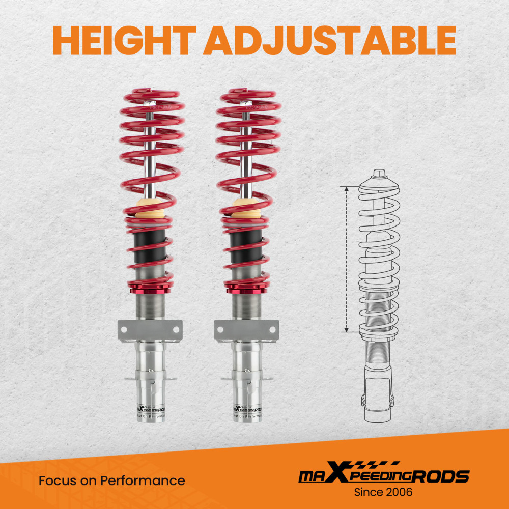 Coil Spring Suspension Absorber Coilovers Kit compatible for VW POLO MK4 (9N_) 10/2001-10/2014 hatchback lowering kit