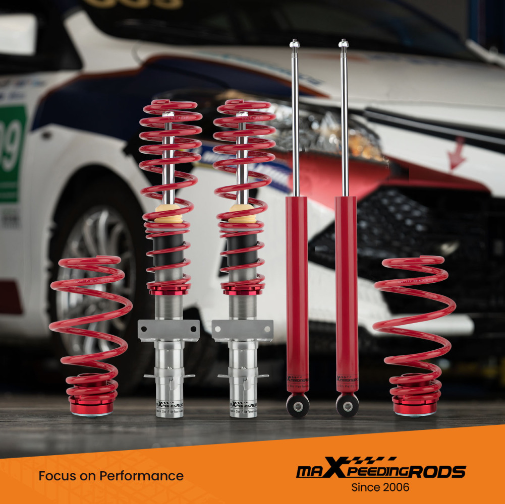 Coil Spring Suspension Absorber Coilovers Kit compatible for VW POLO MK4 (9N_) 10/2001-10/2014 hatchback lowering kit