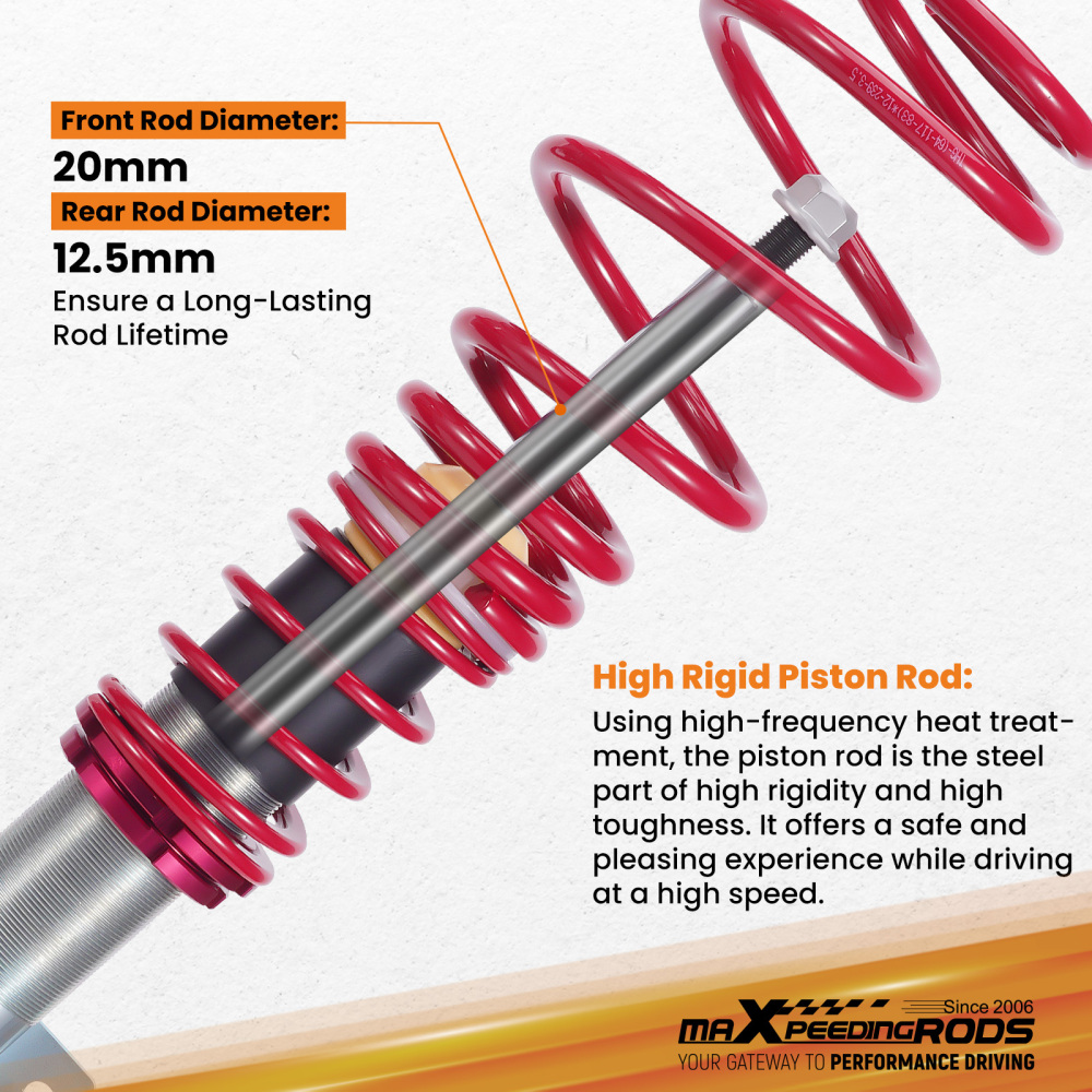 Coilover compatible for VW Polo MK4 Typ 9n 2001–2009 Adjustable Suspension Coilovers Lowering Kit