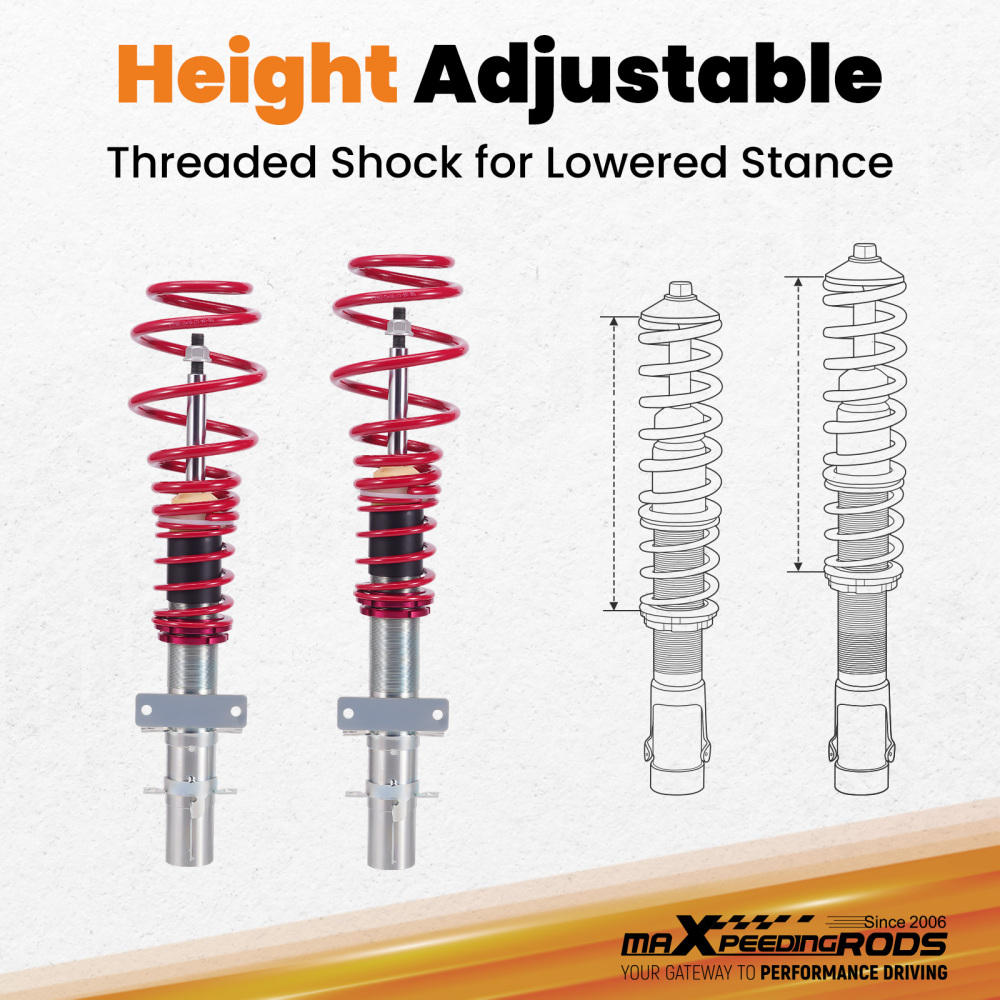 Coilover compatible for VW Polo MK4 Typ 9n 2001–2009 Adjustable Suspension Coilovers Lowering Kit