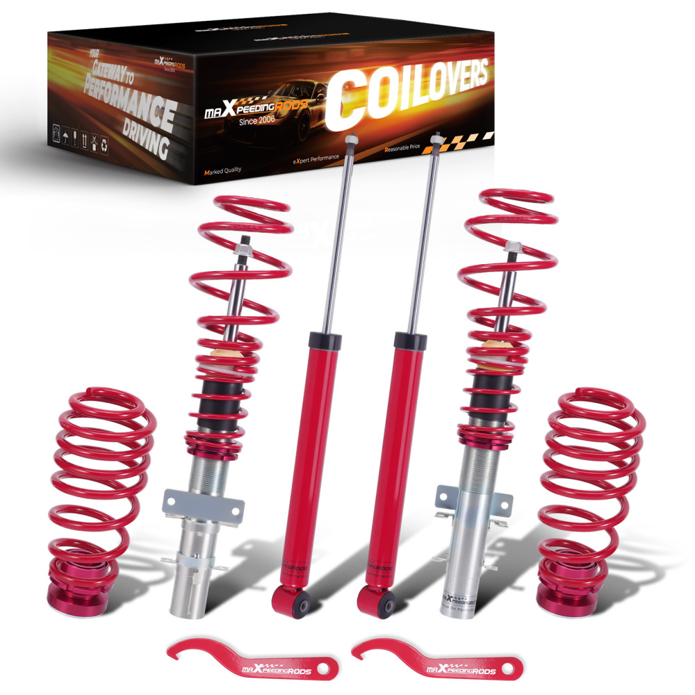 Coil Spring Suspension Absorber Coilovers Kit compatible for Volkswagen POLO MK4 01-14 Lowering Kit