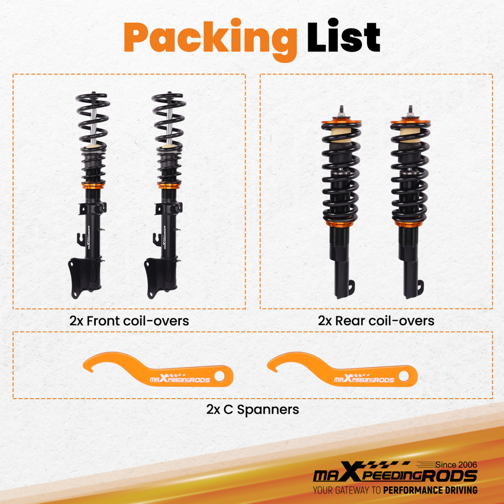 4pcs Coilovers Kit compatible for Alfa Romeo 147 937 00-10 156 (932) 1997-2007 3.2 GTA 1.9