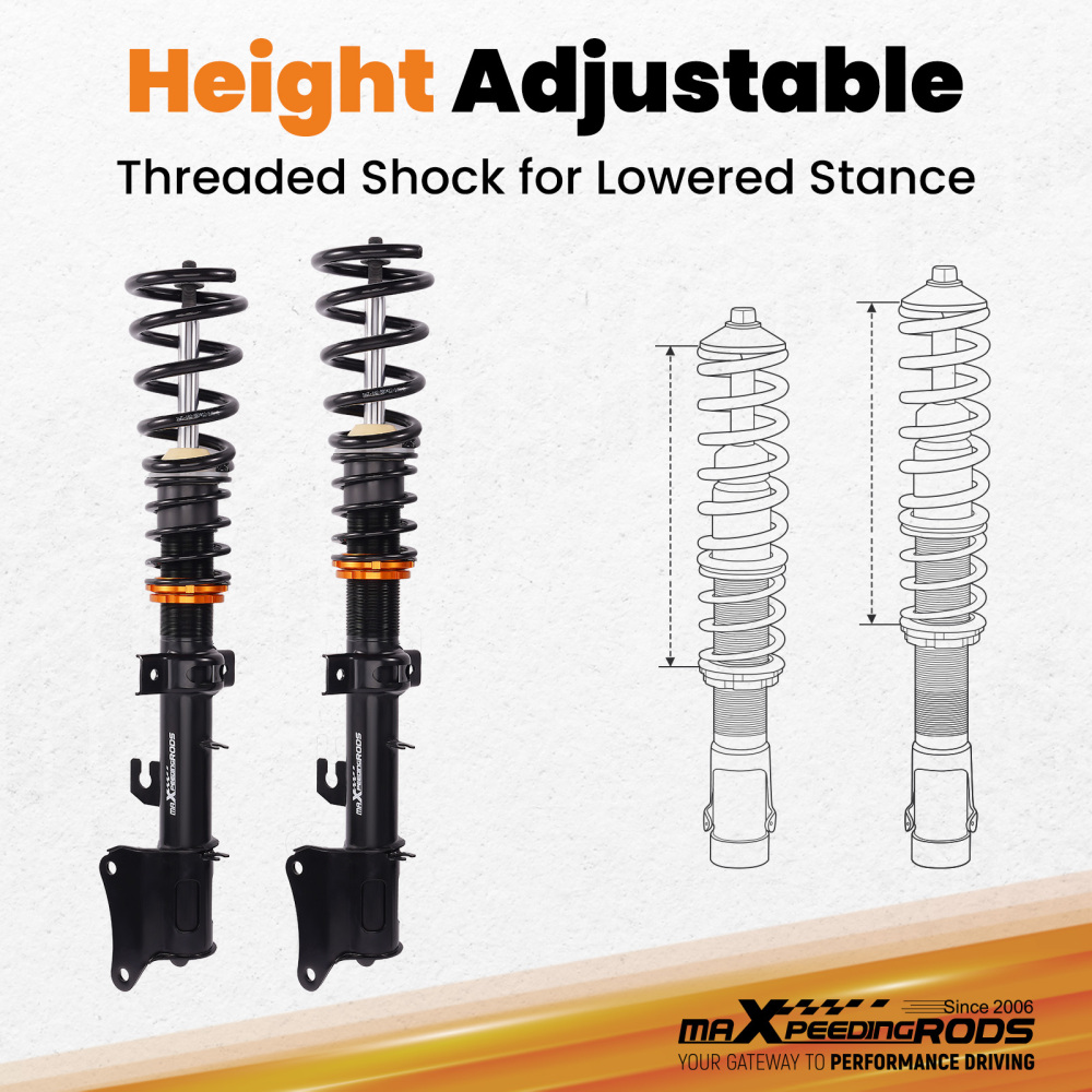 4pcs Coilovers Kit compatible for Alfa Romeo 147 937 00-10 156 (932) 1997-2007 3.2 GTA 1.9