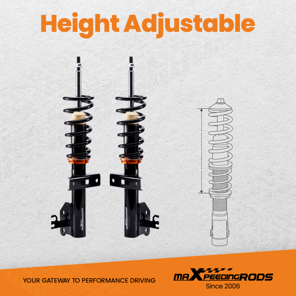 Coilovers Kit compatible for VW Transporter T5 T6 T32 1.9 2.0 2.5 TDi 3.2 V6 2003-2019