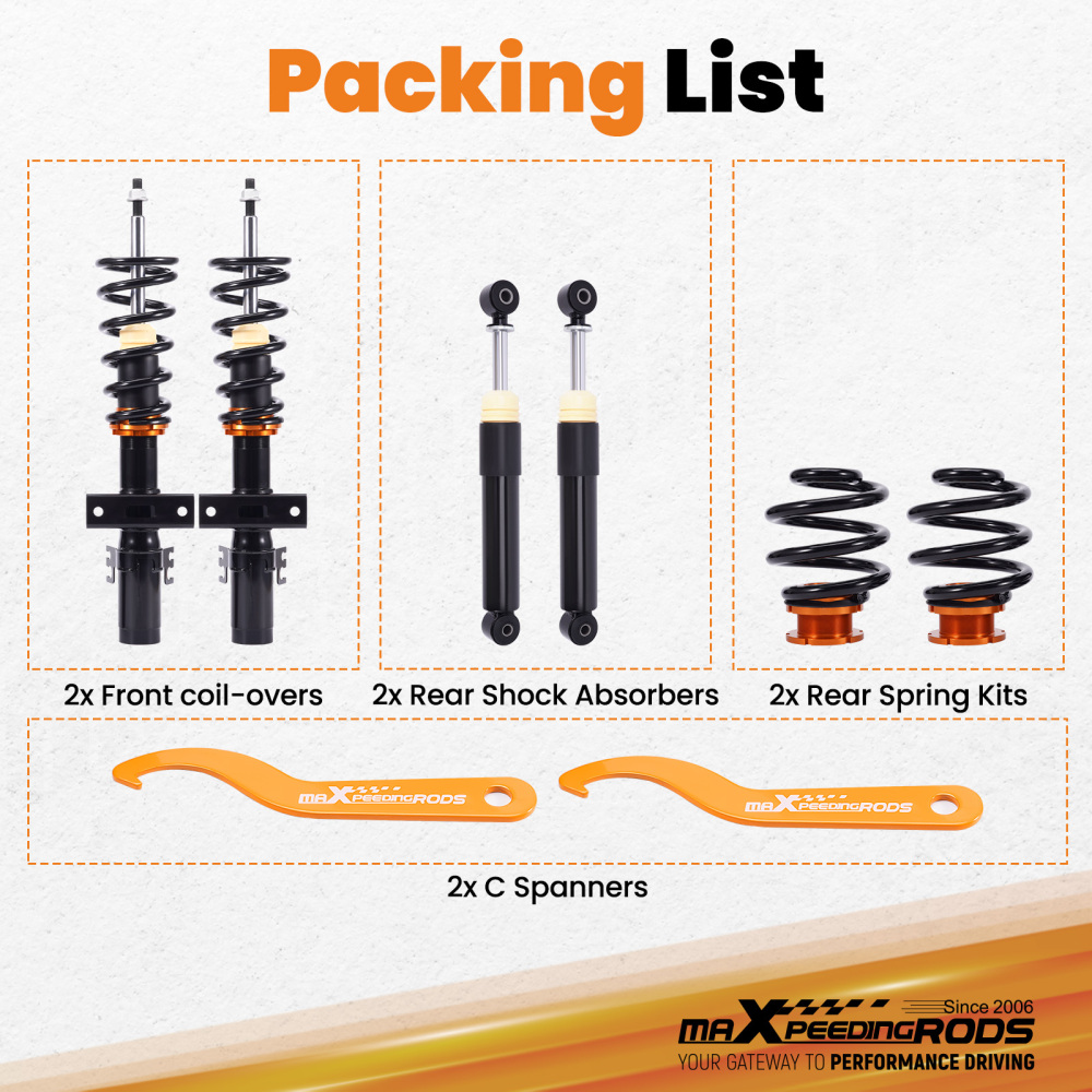 Compatible for VW Transporter MK 5 T5 +T6 T28 -T30 2003-2015 Coilover Suspension KitLowering Kit