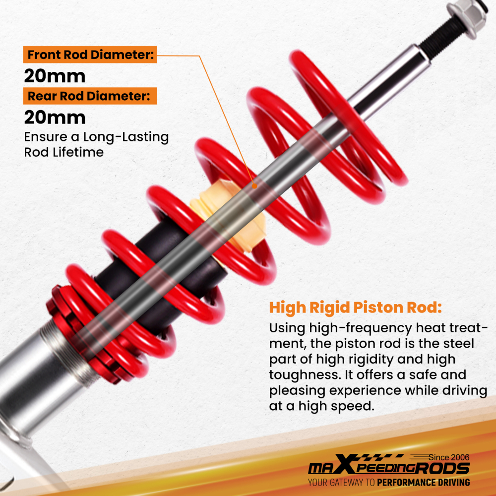 Street Coilovers compatible for VW Transporter T6 T6.1 Van T26 T28 T30 2015-2024 2.0 TDI