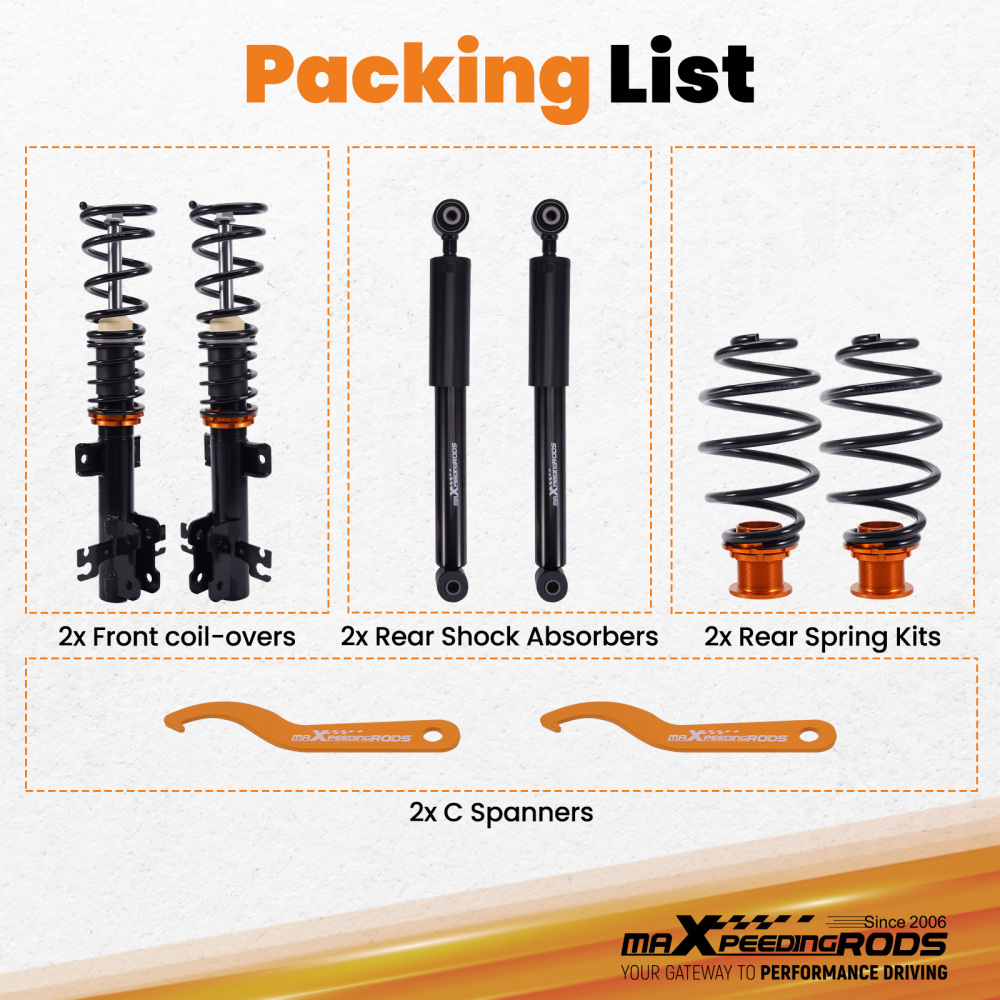 Assetto Regolabile a Ghiera Ammortizzatori compatibile per Opel Vectra C 2002-2008