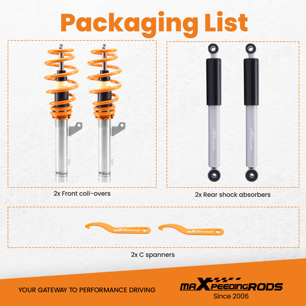 Coilovers compatible for VW Caddy Van Mk3 Mk4 2WD 2003-2020 2K 1.2 1.4 1.6 TDi Suspension