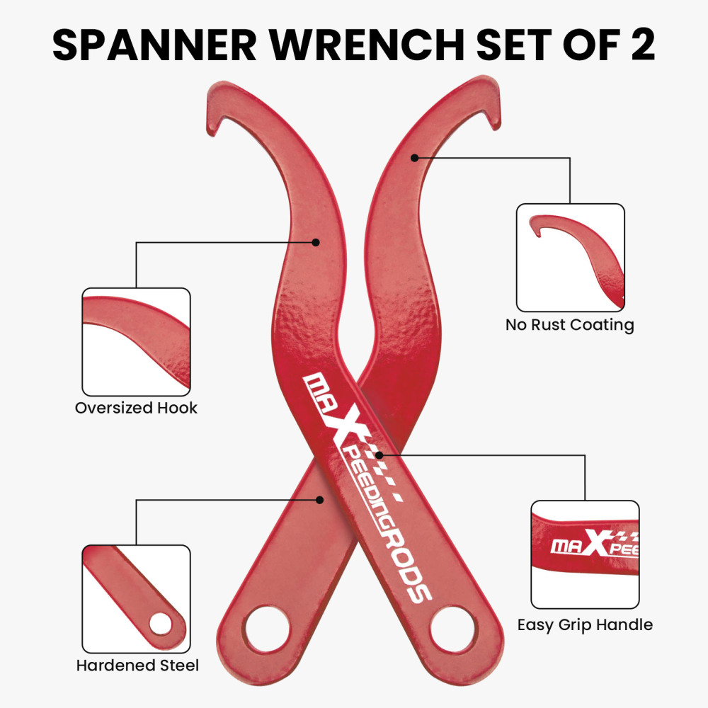 2x Coilover Adjustment Tool Steel Spanner Wrench for Aftermarket Shock Absorbers