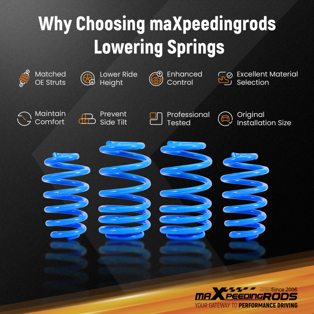 Lowering Springs 30mm compatible for Audi A4 S4 B6 8H7 2002-2005 1.8 T, 1.8 T quattro 3.0