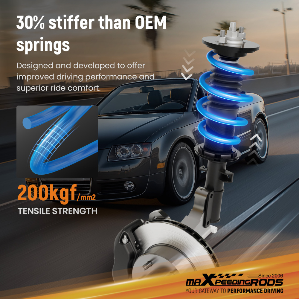 Lowering Springs 30mm compatible for Audi A4 S4 B6 8H7 2002-2005 1.8 T, 1.8 T quattro 3.0