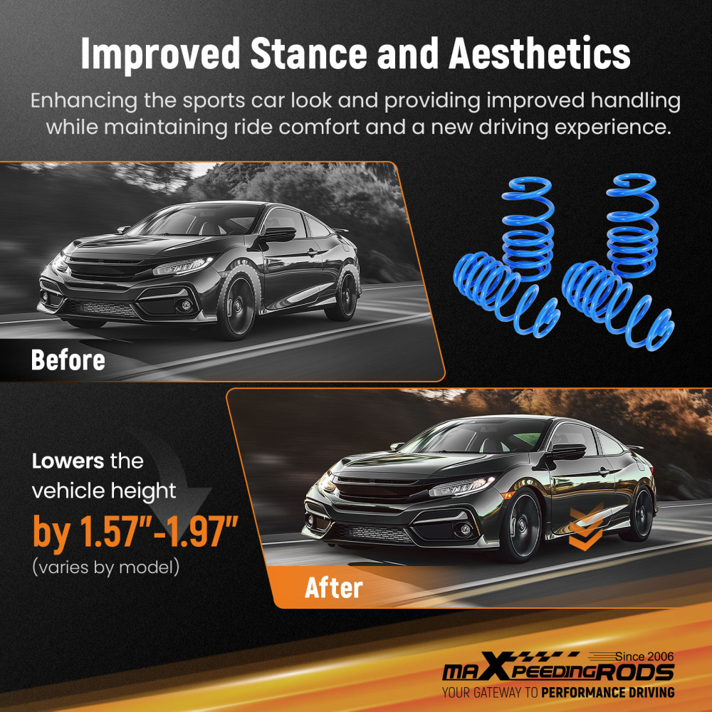 maXpeedingrods Lowering Springs compatible for AUDI A5 1.8/2.0TFSI 2.0TDi B8/8T 2009-17