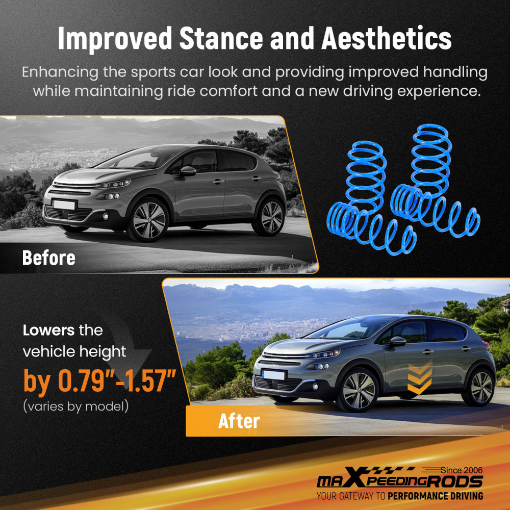maXpeedingrods Lowering Springs compatible for Citroën Berlingo MK2 B9 2008-2025 1.6 VTi 95