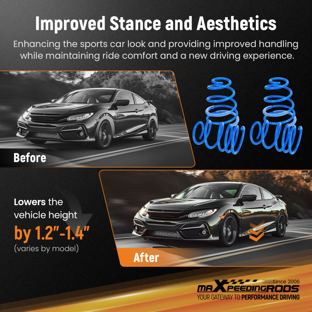 Suspension Lowering Springs 35/30mm compatible for Porsche Boxster 2.7 2.9 3.2 3.4 987