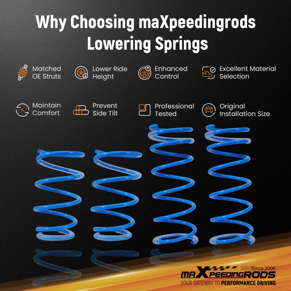 MaXpeedingrods Lowering Springs Kit Drops 1.4 compatible for Chevy Cavalier 95-04