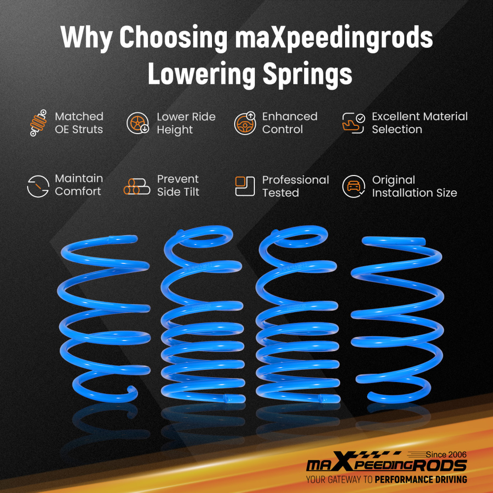 MaXpeedingrods Lowering Springs compatible for Honda Civic 06-11 F 1.97 R 1.97