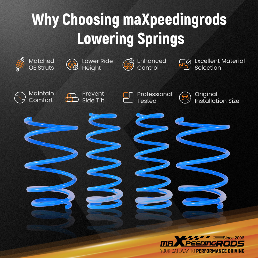 Lowering Springs compatible for Toyota Corolla E12 E130 Matrix XRS 2003-2008 2.2 2.0 D-4D