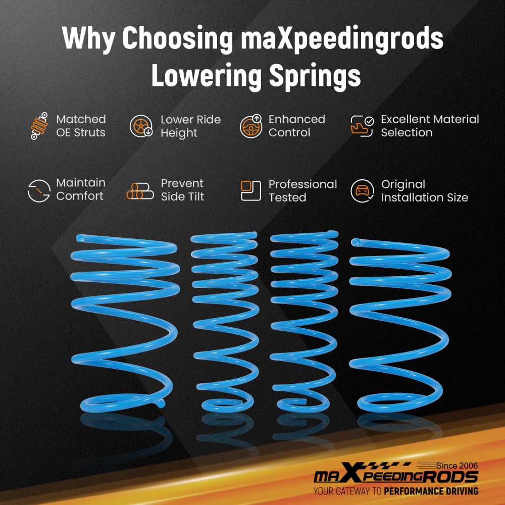 MaXpeedingrods Lowering Sport Springs ForToyota compatible for Corolla FWD 2009-2013