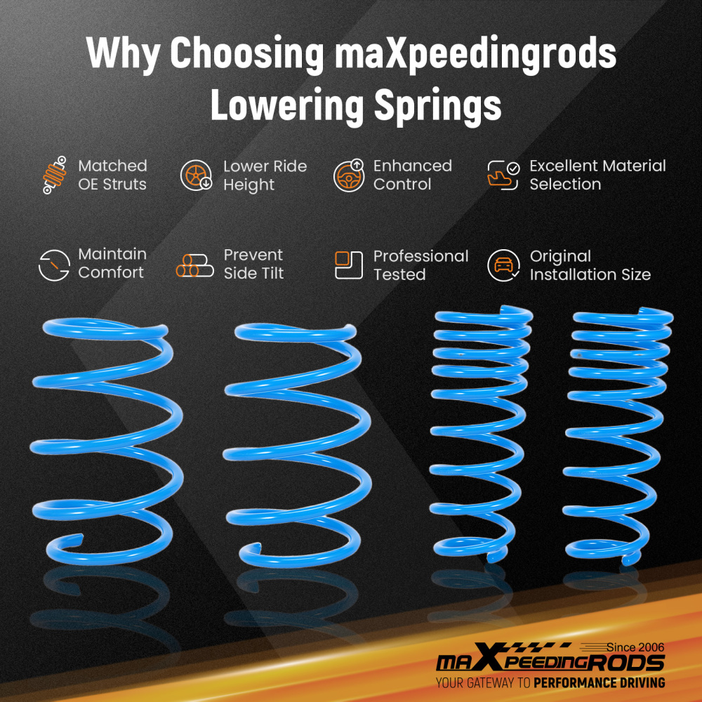 MaXpeedingrods Racing Lowering Springs Drops 2 compatible for Toyota Corolla 2014-2019