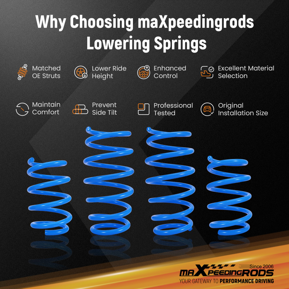 Sport Lowering Springs Kit compatible for Ford Edge RWD / AWD 2007-2014 F 1.75 R 1.5