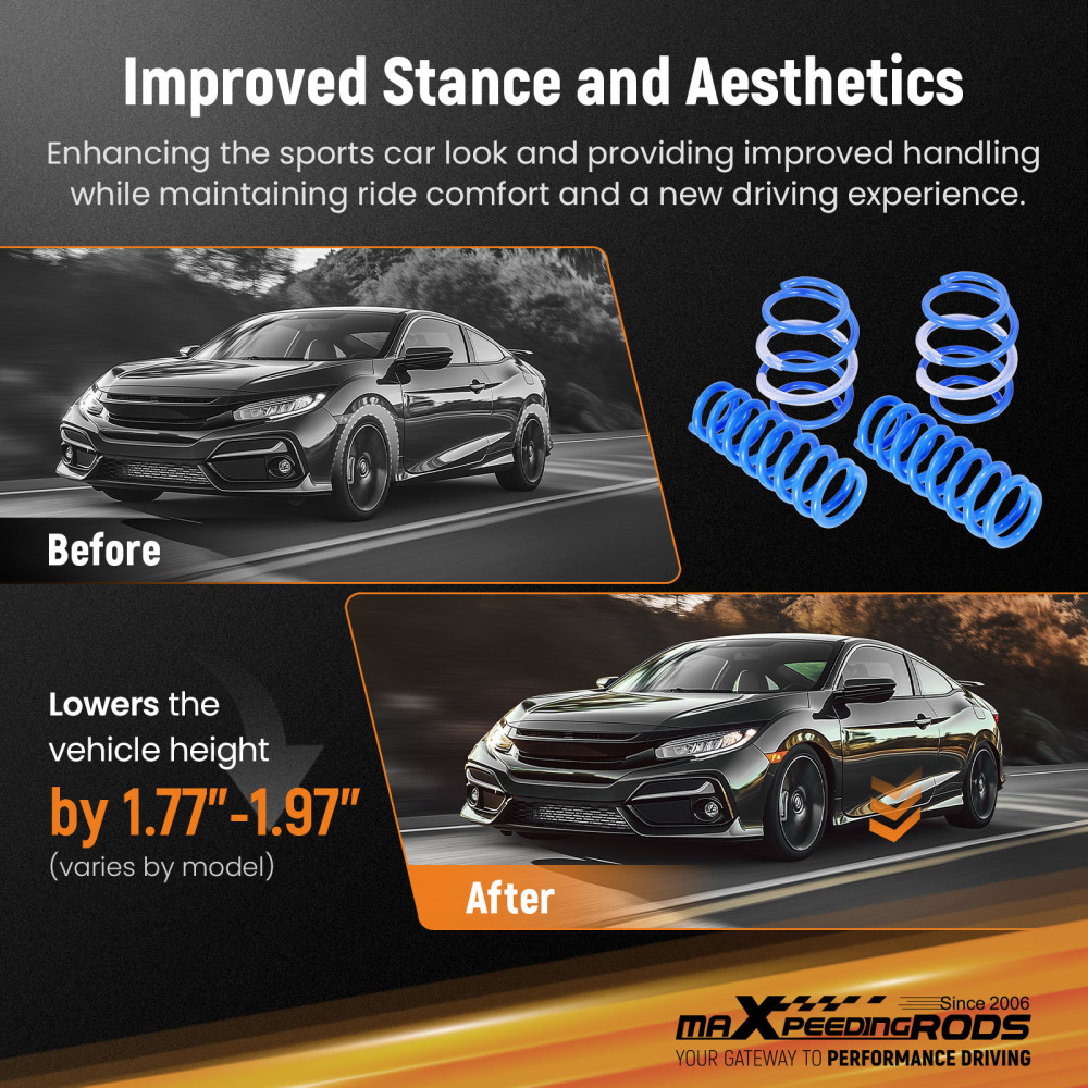 MaXpeedingrods Lowering Springs compatible for BMW F20 F21 F22 F23 2014-2020 M230i M240i