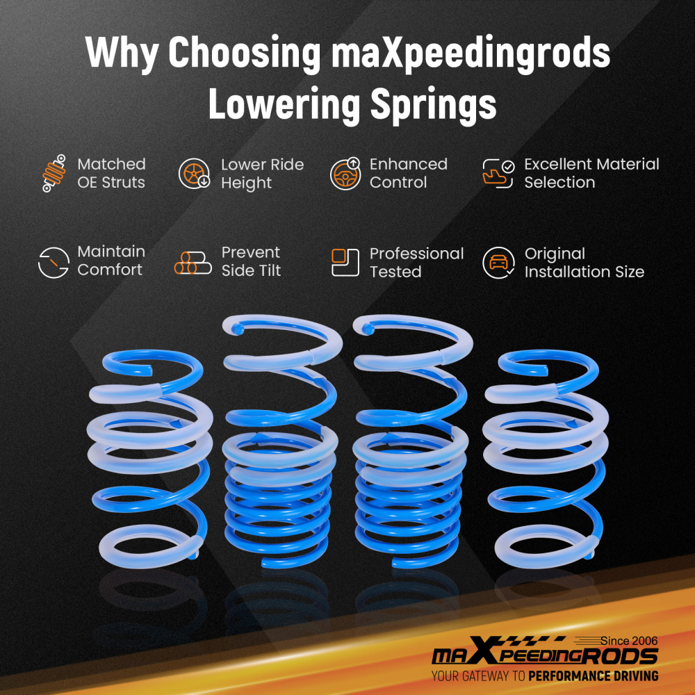 New Lowering Springs maXpeedingrods compatible for Fiat 500 595 695 2008- SAE9254 Springs