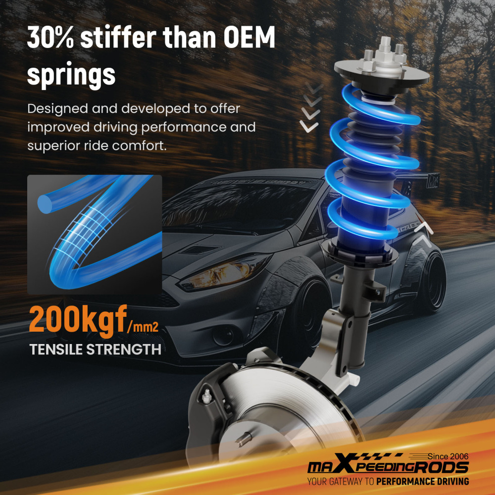 Lowering Springs compatible for Ford Fiesta Mk7 1.0 1.25 1.4 1.5 1.6 35mm Front Rear