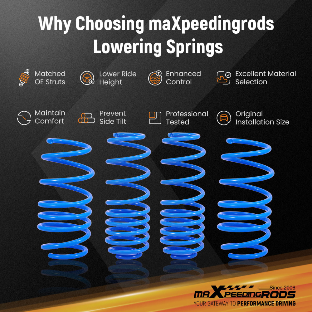 Lowering Springs compatible for Ford Fiesta Mk7 1.0 1.25 1.4 1.5 1.6 35mm Front Rear