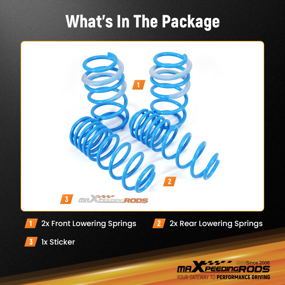 Lowering Springs Kit compatible for Ford Fiesta MK8 HJ, HF 1.5 TDCi 1.1 Ti-VCT 1.0
