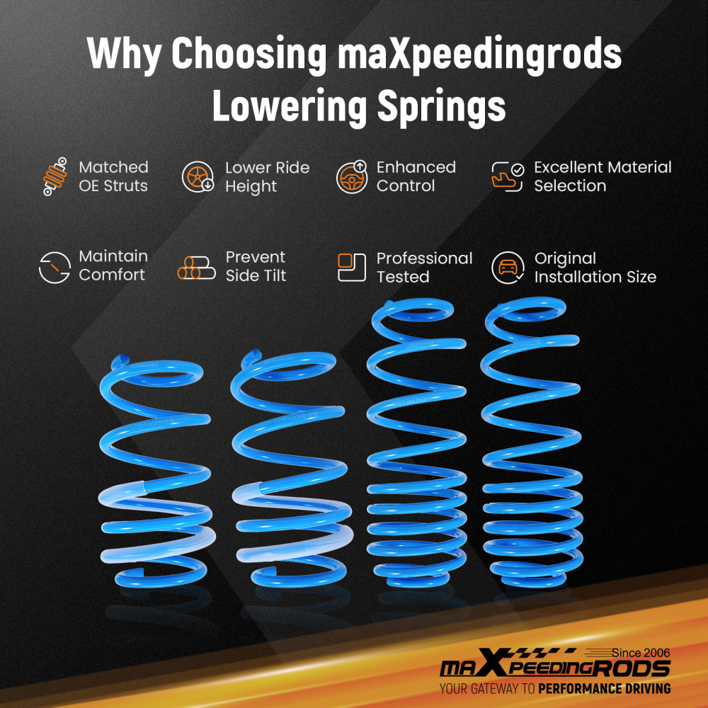 Lowering Springs Kit compatible for Ford Fiesta MK8 HJ, HF 1.5 TDCi 1.1 Ti-VCT 1.0