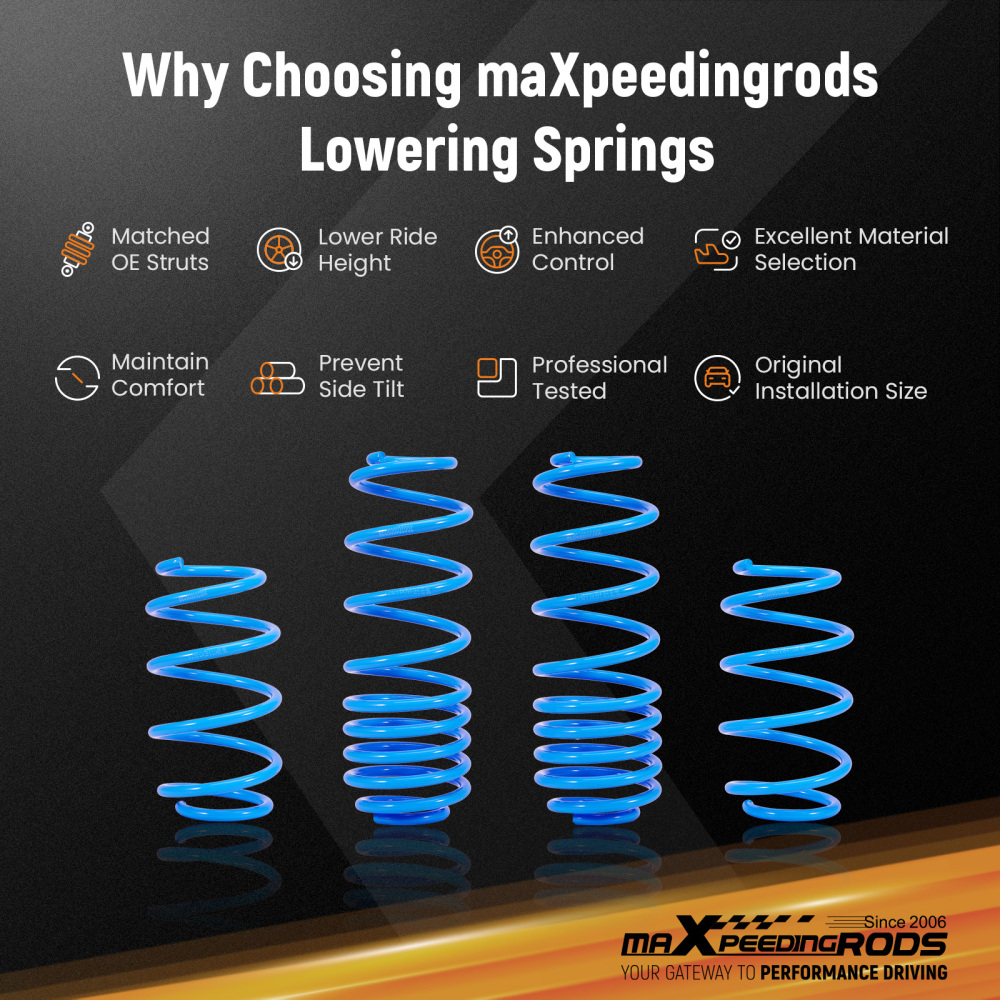 35mm Lowering Springs compatible for Ford Fiesta Mk6 2002-2011 1.25 1.3 1.4 1.6
