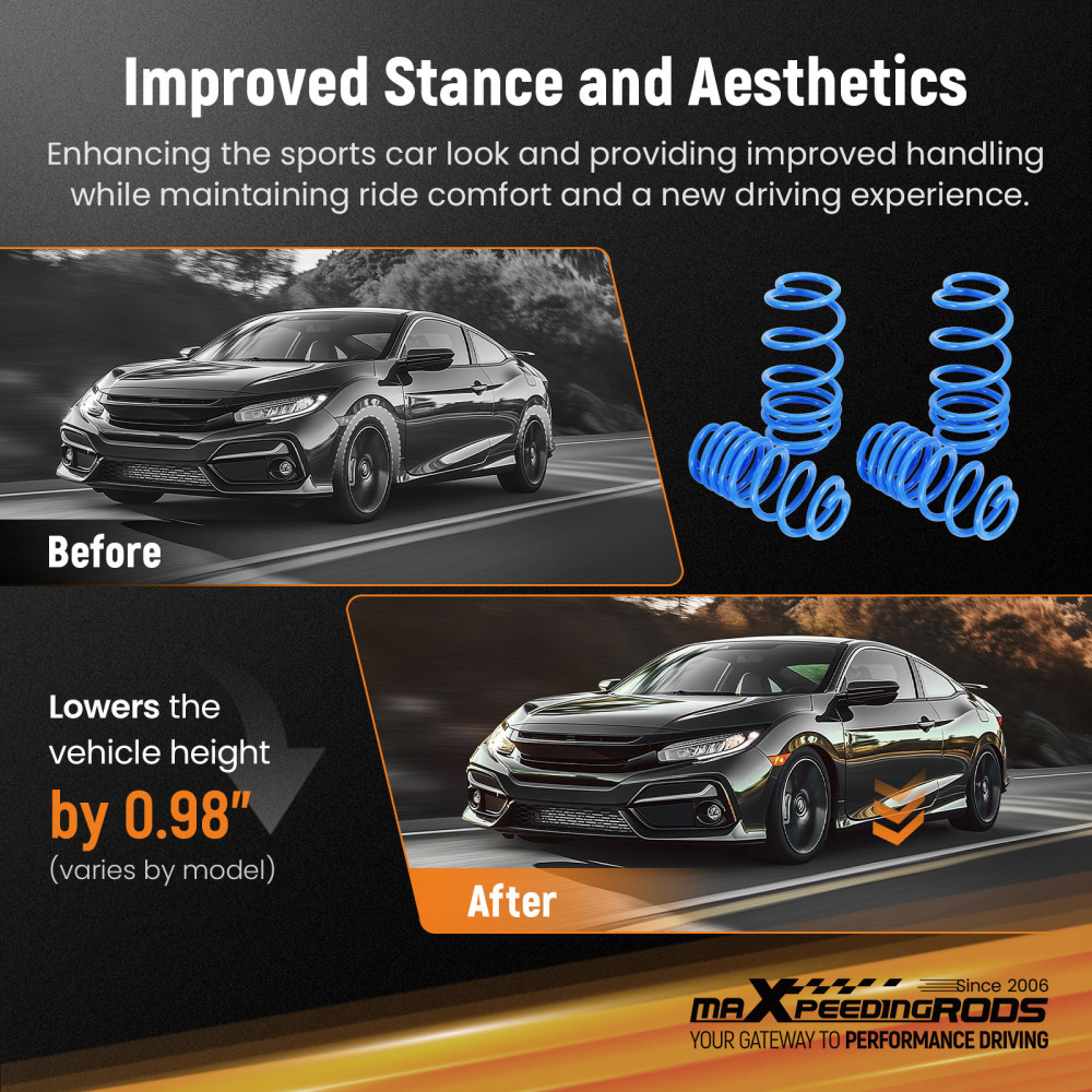 Lowering Springs Kit compatible for VW Golf Mk5 R32 3.2 V6 4WD 2005-2008 25mm