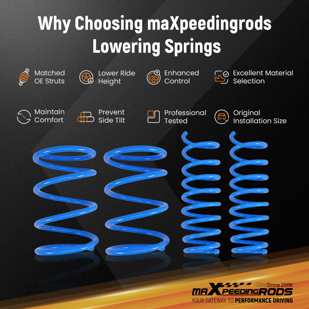 MaXpeedingrods Lowering Springs Set New 4pcs For 08-16 compatible for Mitsubishi Lancer