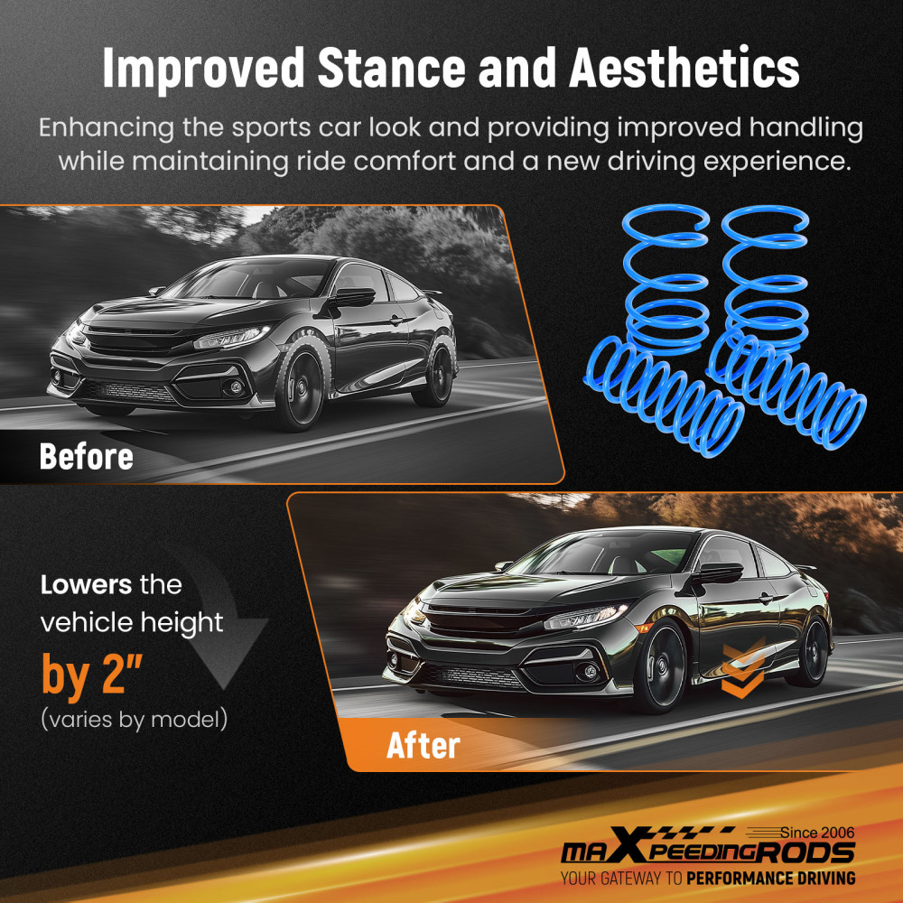 MaXpeedingrods Lowering Springs compatible for Acura RSX base Type S 02 03 04