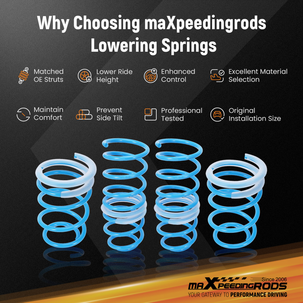 MaXpeedingrods Lowering Springs Kit compatible for Scion tC 2005-2010 F: 2.4 R: 2.0