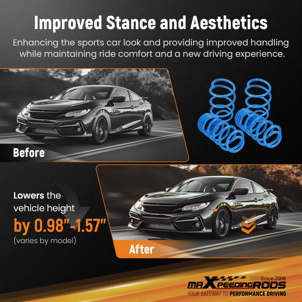 Lowering Springs 25/40mm compatible for FORD Transit Connect Mk2 1.5TDCI 1.6TDCi 2013-2018