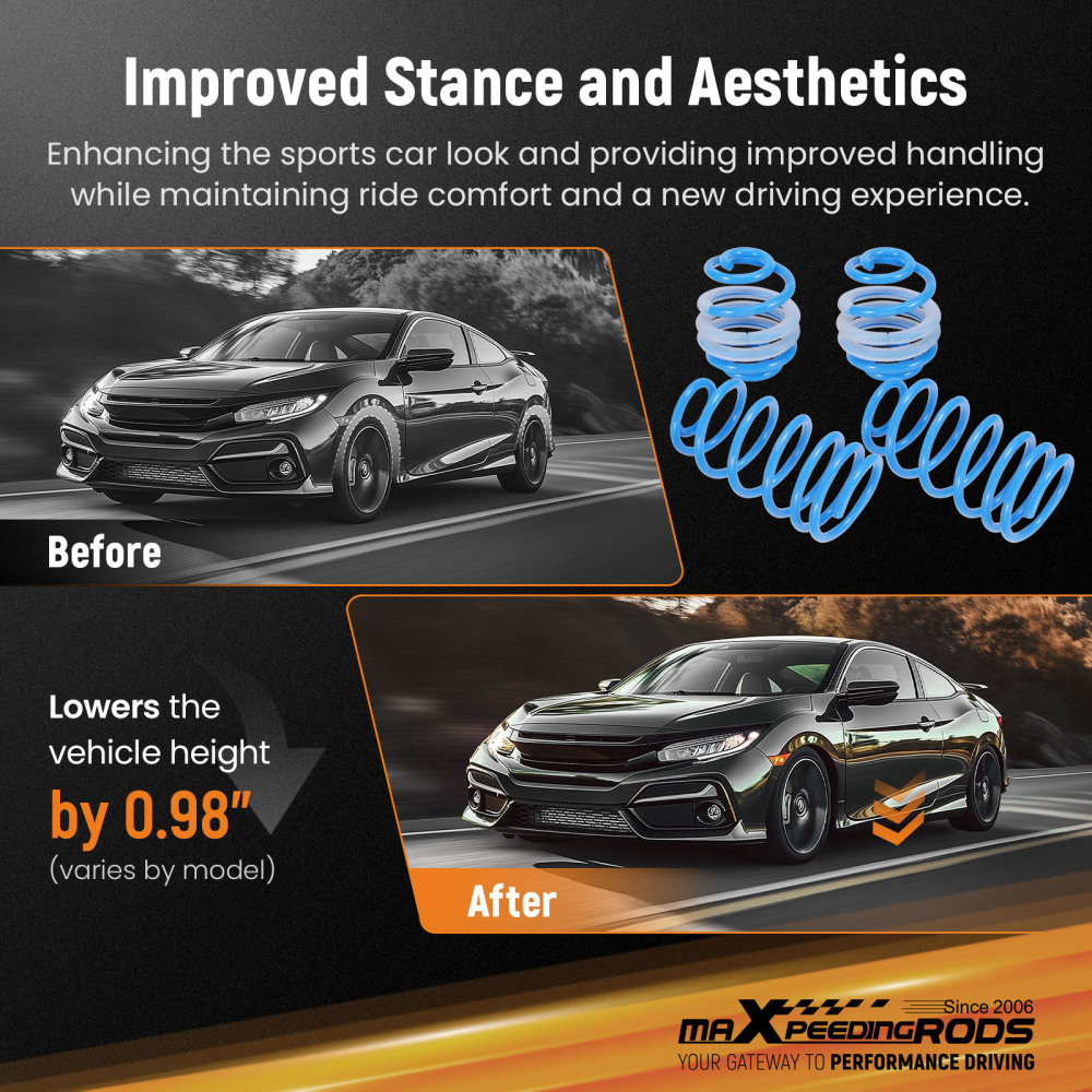 maXpeedingrods Lowering Springs 25mm compatible for AUDI TT Quattro 8N, 11/1998-2006