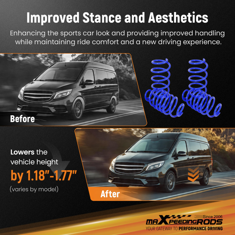 Lowering Springs Suspension compatible for Mercedes-Benz Vito Van (W447) RWD 114 CDI 136HP
