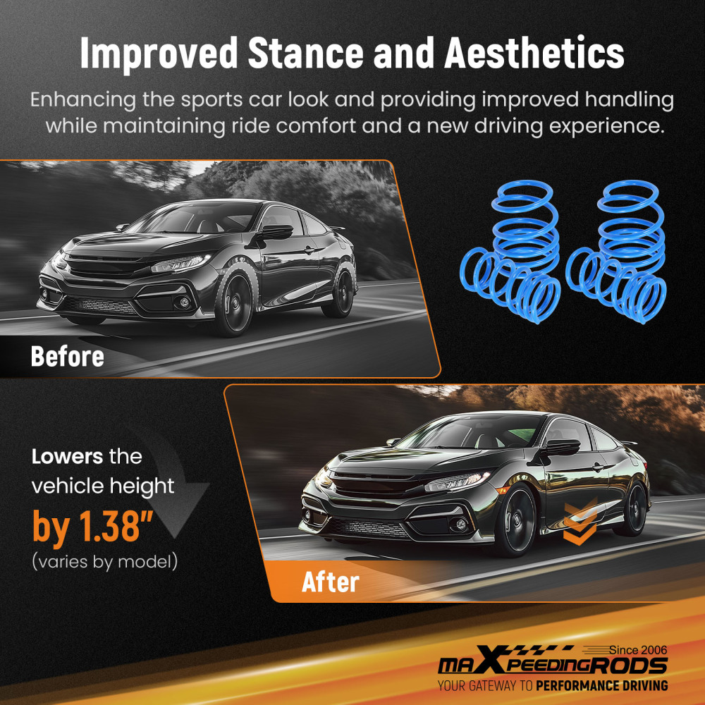 MaXpeedingrods Lowering Sport FrontRear Springs Kit for 2015-21 compatible for Subaru WRX